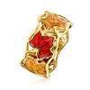 Ross-Simons Italian Red and Yellow Enamel Leaf Ring in 14kt Yellow Gold - 3 of 4