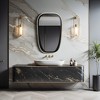 LuxenHome 30-Inch Tall Oblong Rounded Black with Gold Iron Metal Frame Wall Mirror - 3 of 4