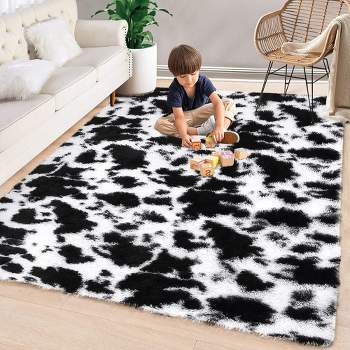 Area Rug Shaggy Rug Carpet for Living Room, Bedroom Dining Room Rug and Kitchen Office Nursery Non-Slip Plush Rug,