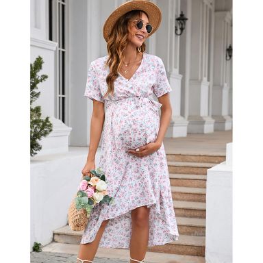 open lace back dress Sadie & Sage Floral Satin Mini Dress - Pink main image 1