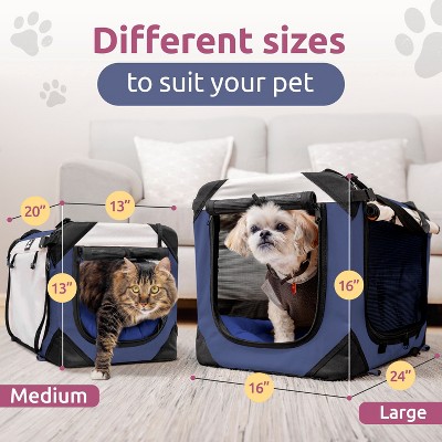 Medium Red Soft-Sided Pet Carrier with Mesh Windows