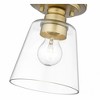 Annora Vintage Style Flush Mount Light Fixture - Clear Glass & Steel, 100W, Dimmable, 7" - 3 of 4
