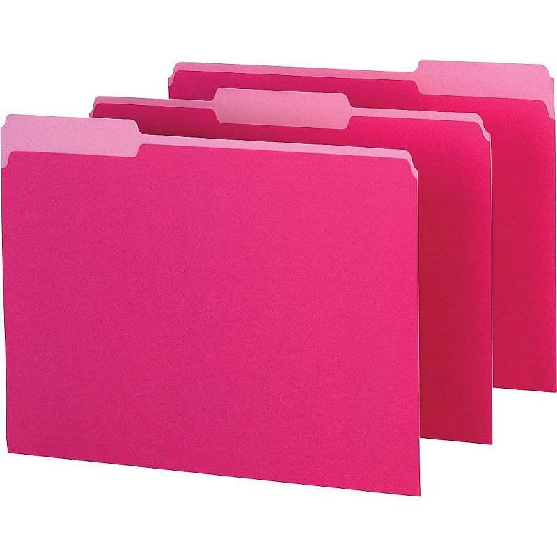 Pendaflex Interior File Folders 1/3 Cut Top Tab Letter Pink 100/Box 421013PIN, 4 of 5