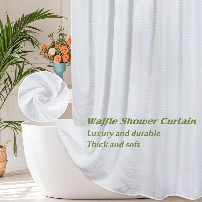 LunaLulinlk Thick Waffle Weave Shower Curtain，White
