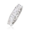 Ross-Simons 2.60 ct. t.w. Princess-Cut CZ Eternity Band in Sterling Silver - 3 of 4