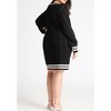 ELOQUII Women's Plus Size Cardigan Sweater Dress With Stripe Detail - 3 of 4
