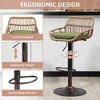 MOONMISS Modern Swivel Bar Stools Set of 2 Adjustable Counter Height Chairs with Footrest for Kitchen, Dining Room - 2 of 4