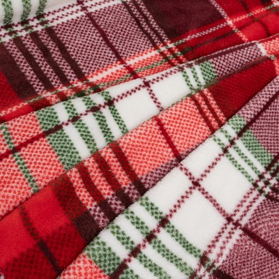 Christmas Plaid Fleece Wearable Blanket with Sleeves