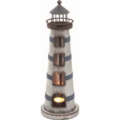 Transpac Metal 5.5 in. Multicolor Spring Lighthouse Tealight Holder