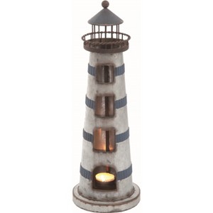 Transpac Metal 5.5 in. Multicolor Spring Lighthouse Tealight Holder - 1 of 2