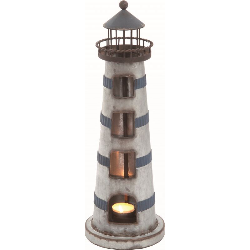 Transpac Metal 5.5 in. Multicolor Spring Lighthouse Tealight Holder, 1 of 2