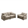 2-Piece Corduroy 1+3 Sofa Set with Flexible Combination - 3 of 4