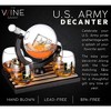 The Wine Savant Army Globe Design Whiskey & Wine Decanter Set Includes 4 Whiskey Glasses & 9 Whiskey Stones Laid on A Beautiful Wood Base - 850 ml - 4 of 4