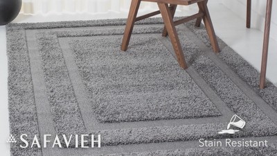 White Rectangular 6' x 9' Shag Synthetic Area Rug