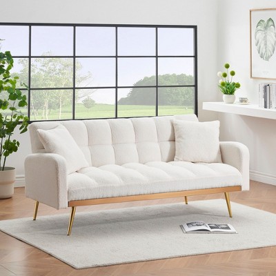 NicBex 69 Inch Loveseat,Modern Adjustable Teddy Loveseat Sofa with 2 Pillows,Upholstered 2-Seater Couch Set for Living Room,Bedroom,Lounge
