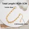 18k Gold Plated Personalized Chunky Cuban Oval Link Chain Bracelets for Men Toggle Rope Bracelet Jewelry for Women - 4 of 4