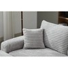 82" Corduroy Sectional Sofa Bed with Pillows & Ottomans - 4 of 4
