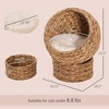 Angel Sar Wicker Cat Egg Chair with Cushion, Rotating Elevated Cat Bed, Brown Basket-Weave Hanging Cat Hammock - 3 of 4