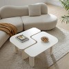 PAGED L-Shape Coffee Table Modern Minimalist Living Room Table with Curved-Panel Supporting Legs, Center Table for Living Room, Study - 2 of 4
