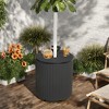 Bencmate Umbrella Bases, Umbrella Side Table with Umbrella Hole, Outside Storage Umbrella Base for Poolside Patio Balcony, Black, 14.8"*14.8"*16.7" - 2 of 4