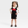 Toddler Girls' 2pc Disney Minnie Mouse Top and Knit Denim Dress Set - Ivory/Black - 3 of 3