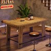 Tribesigns 62.6“Bar Table, Counter Height Pub Dining Table with Metal Footrest, Rectangular Home Bar Unit for Home Kitchen, Living Room,Brown - 3 of 4