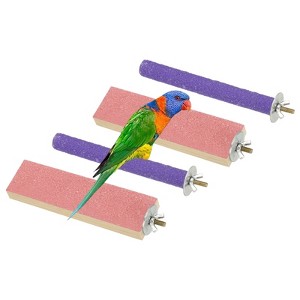 Unique Bargains Colorful Paw Grinding Bird Perch Stand Parrot Perch Toy - 1 of 4