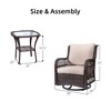 TackView 3-Piece Wicker Swivel Rocker Patio Set with Cushions and Rattan Side Table, Outdoor Furniture Set for Porch, Deck, Backyard, Garden - 2 of 4