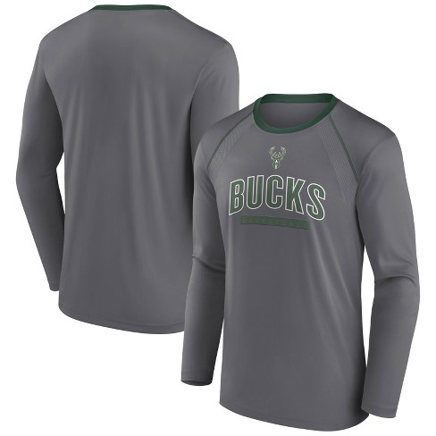 Nba Milwaukee Bucks Men's Long Sleeve Gray Pick And Roll Poly ...