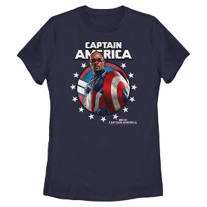 Women's Captain America: Brave New World Animated Cap Portrait T-Shirt - 1 of 4