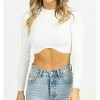 Women's UNDERBUST LONGSLEEVE CROP - OLIVACEOUS - 3 of 4