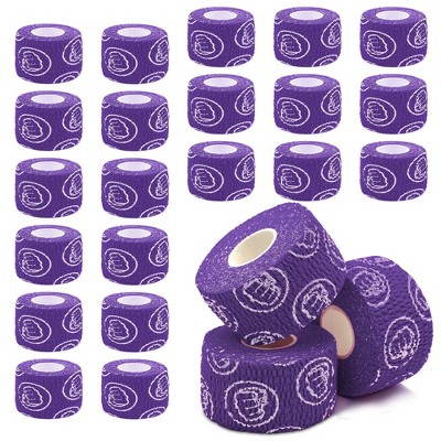 WOD Nation Bulk 24-Pack Weightlifting Hook Grip Tape, Comfortable & Stretchy Athletic Thumb Tape for Exercise (23ft/Roll)- Purple