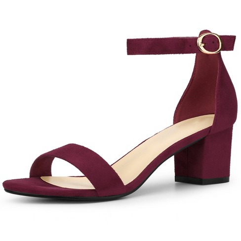 Burgundy deals block heels