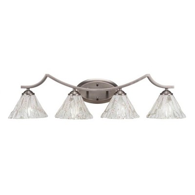 Toltec Lighting Zilo 4 - Light Vanity in  Graphite with 7" Italian Ice Shade