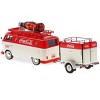 1960 Volkswagen T1 Kombi Van with Trailer Red and Cream "Coca Cola" 1/43 Diecast Model Car by Motorcity Classics - 3 of 4