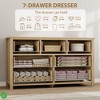 6/7 Drawer Dresser for Bedroom 47'' Wide Rattan Dresser Boho Chest of Drawers - 2 of 4