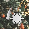 Slickblue Holiday Snowflake Ornament - Nickel, White Tassel, Christmas Tree Décor - 2 of 3
