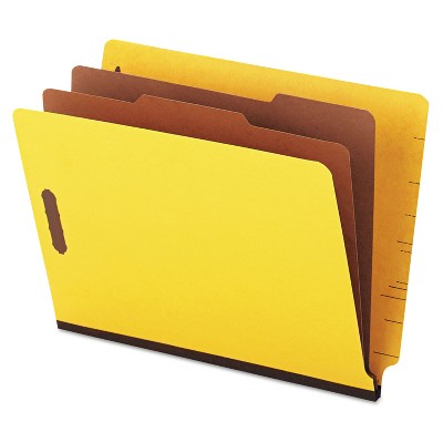 UNIVERSAL Pressboard End Tab Classification Folders Letter Six-Section Yellow 10/Box 10319