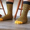Sophisticated Mustard Yellow and Black Patterned Office Socks (Women's Sizes, Adult Medium) from the Sock Panda - 3 of 3
