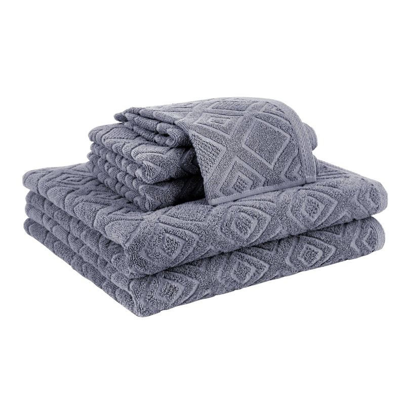 6pc LaRue Turkish Cotton Bath Towel Set Gray - Makroteks, 1 of 7