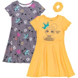 L.O.L. Surprise! Queen Bee Kitty Queen Girls Skater Sequin Dresses Scrunchie Toddler to Big Kid - 1 of 4