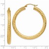Black Bow Jewelry 4mm, 14k Yellow Gold Diamond-cut Hoops, 40mm (1 1/2 Inch) - 3 of 4