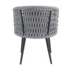 Lyngins 2-Pack Modern Outdoor Dining Chairs – Dark Gray Rope + 3.74" Thick Water-Resistant Cushions, Patio Accent Chair for DiningBalcony - 4 of 4