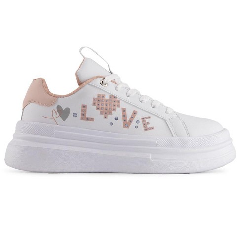 Женские кроссовки Andrea Women's Platform Sneakers LOVE 68032 White 9