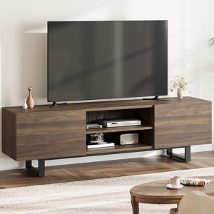 75 Inch Industrial TV Stand with 2 Drawers, Heavy Duty Wooden Media Console for Living Room & Bedroom - 1 of 4