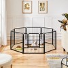 Yaheetech 8 Panels Dog Playpen Panels Metal Pet Playpen, Black - 2 of 4