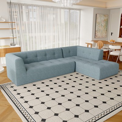 112.2" Upholstered Modular L-Shaped Sectional Sofa, 2pcs Free Combination