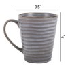 Elanze Designs Modern Chic Ribbed Ceramic Stoneware Dinnerware Mugs Set of 4 - Slate Grey - 4 of 4