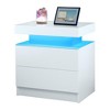 Sapphtopaz Modern Night Stand with Drawers Wood Side Table with Top Panel and Open Compartment LED Bedside Table, Nightstand for Bedroom - 4 of 4