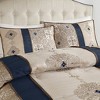 Sapphtopaz 7 Pcs Jacquard Comforter Set Bedding Set with Embroidery Quilt Set with Throw Pillows, Machine Washable, Spot Clean Fabric - 3 of 4
